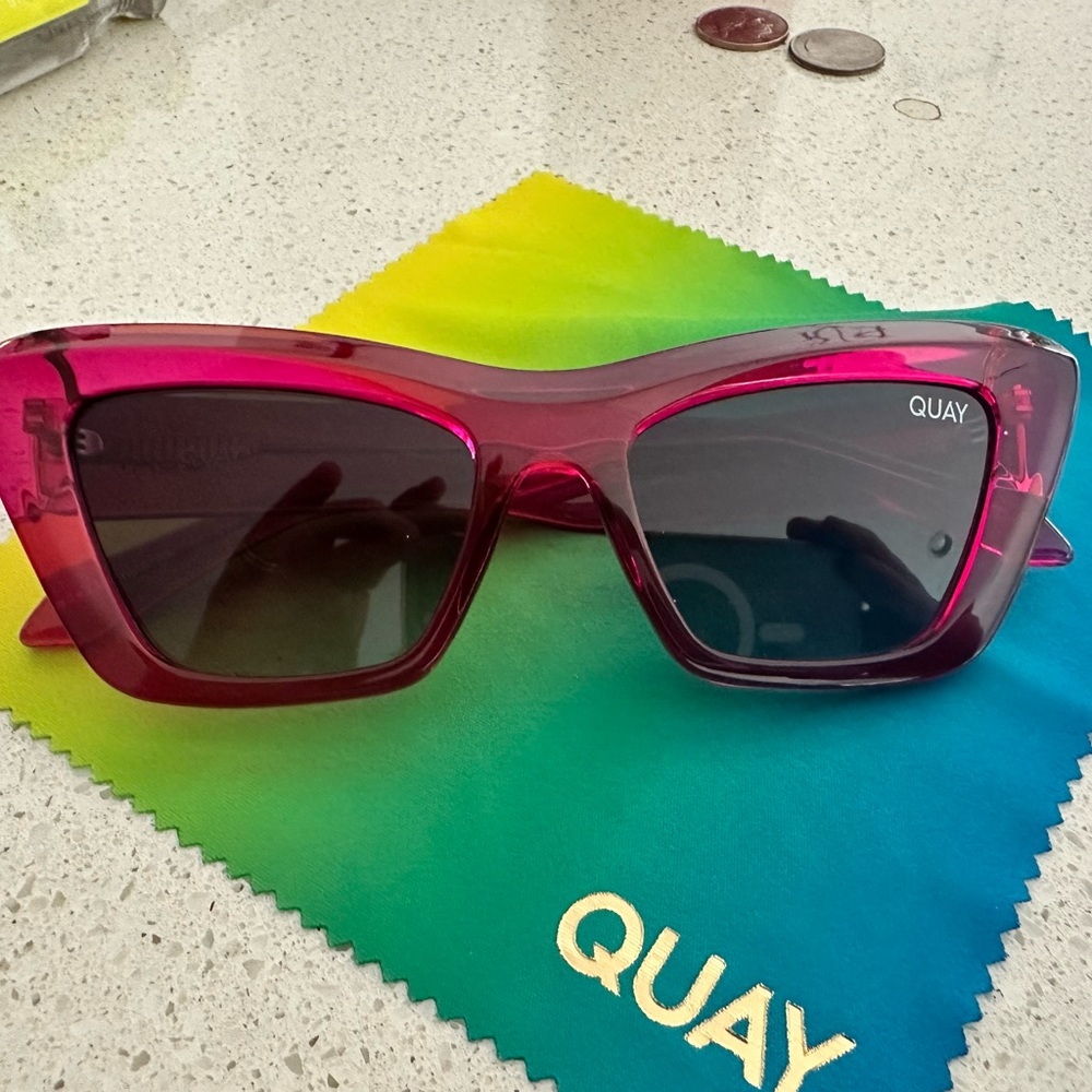 Quay Pink frame sunglasses.  Never worn